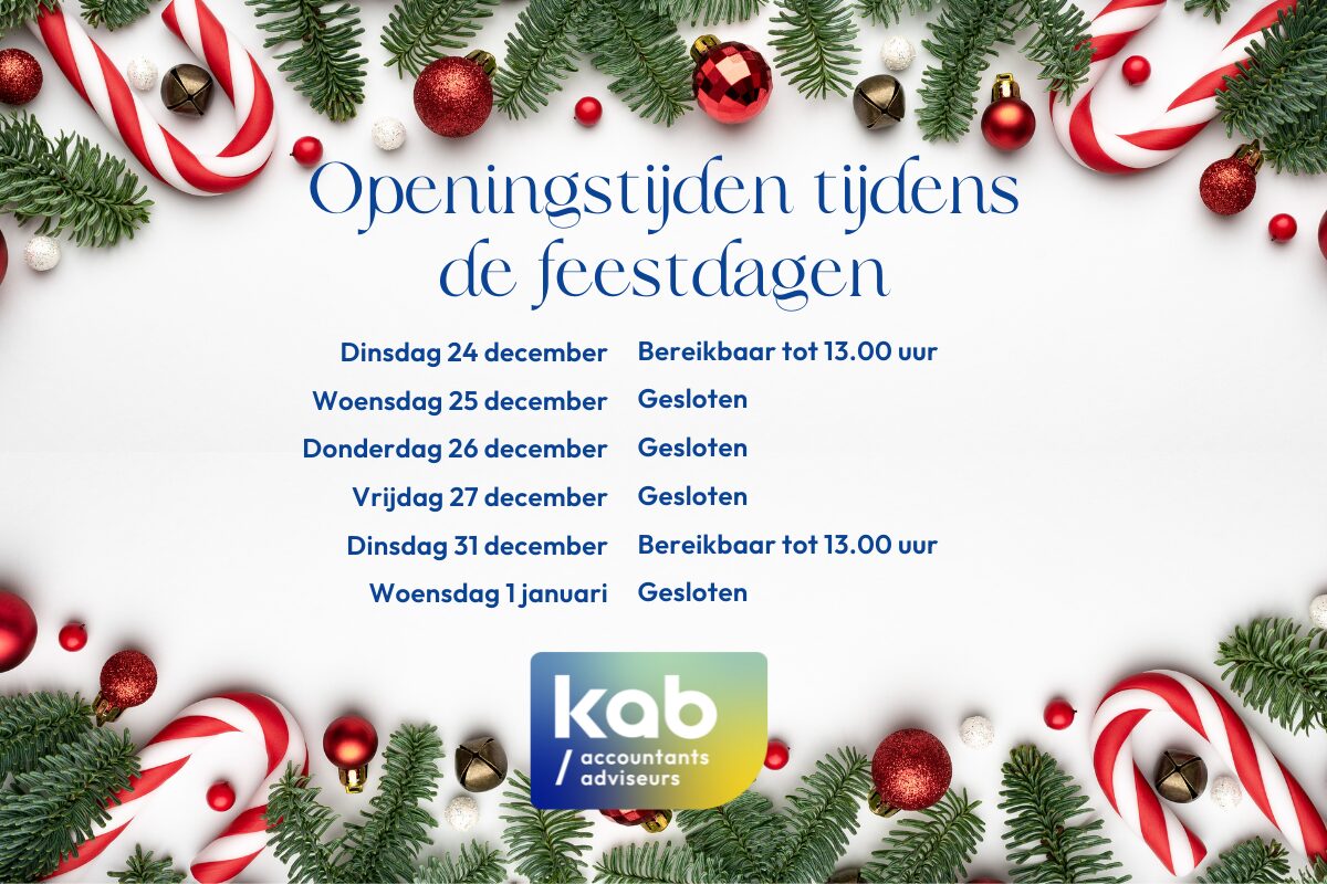 Openingstijden tijdens de feestdagen